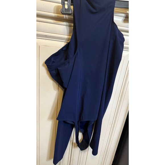 ALIX NYC Women's Crew Neck Cold Shoulder Long Sleeve Top Navy Blue Large - Picture 4 of 13